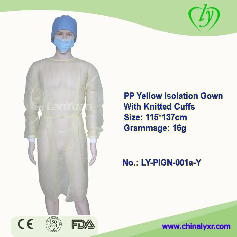 Waterproof SMS Disposable Non-Woven PP PE Sterile Hospital Isolation Gown