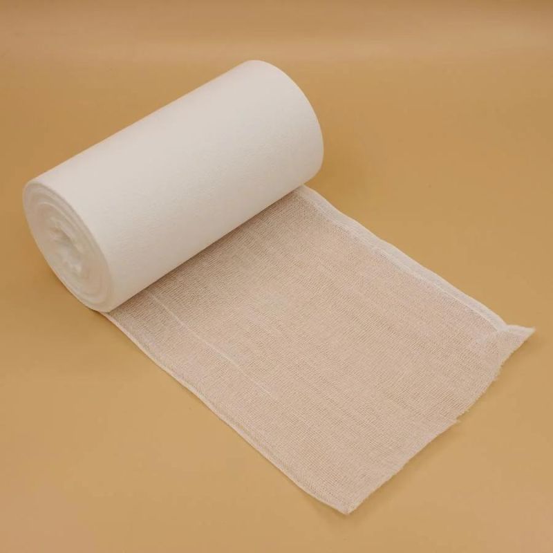 ISO 90cm X 100m Gauze Roller Cotton Absorbent Softness Jumbo Gauze Roll with X-ray