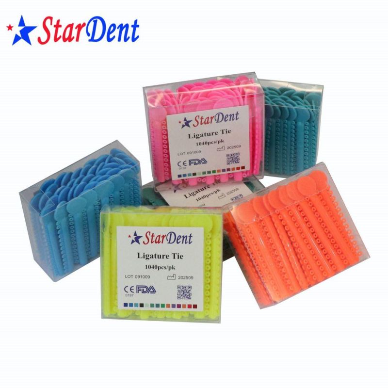 Good Quality 44 Colors Orthodontics Ligature Ties/ Dental Elastic Ties