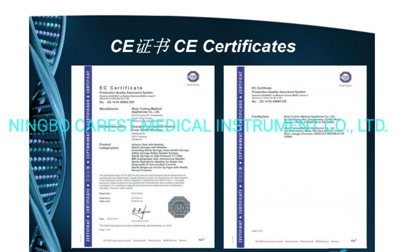CE& FDA 510K Approved Disposable Luer Lock Syringe with or Without Needle