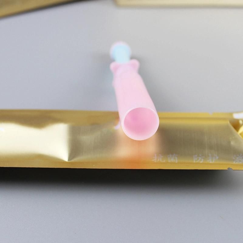 Female Using Sterile Plastic Disposable Capsule Vaginal Applicator