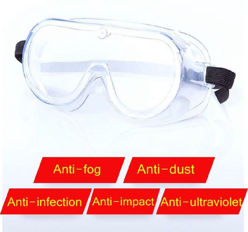 Ant5 Indoor & Outdoor Clear Safety Goggles for Work Ce/FDA Prevent Chemical Splash/Impact Eye Safety Protective Goggle, Supermore Anti-Fog Protective Safet