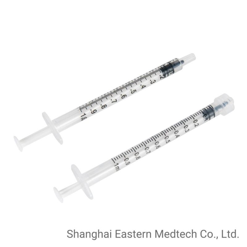 High Quality Transparent PP Barrel 1ml 3-Part Vaccine Syringe