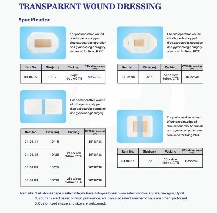 Waterproof PU Island Wound Dressing Surgical Wound Dressing