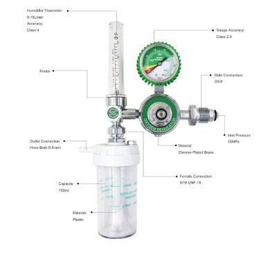 Regulador De Presion De Oxigeno Medico Medicinal Medical Oxigen Oxygen Flow Meter Fine Adjustment Oxygen Valve Regulator