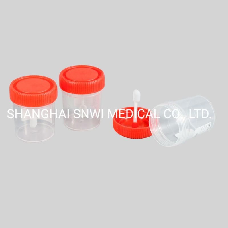 Disposable Hospital Supplies Sterile Plastic 60ml Sample Specimen Test Collection Stool Urine Container with Spoon