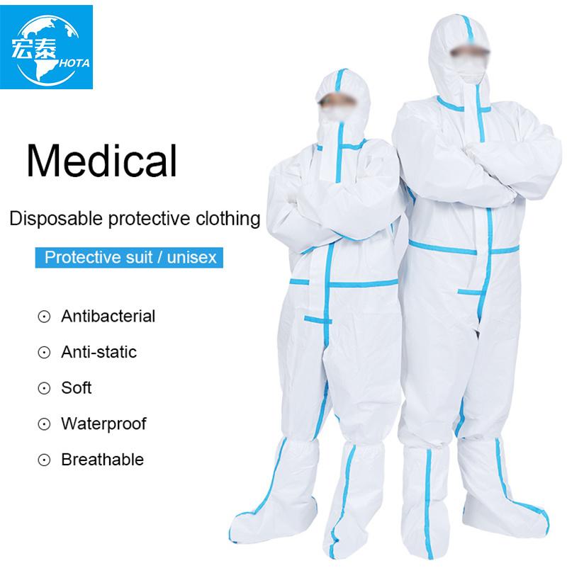 Type 4b/5b/6b/ SMS Sf PP 52-55GSM Disposable Safety/ Protective Clothing/Apparel Industrial Chemical Coverall with En 13688/13034/13982/13935 CE Certificate