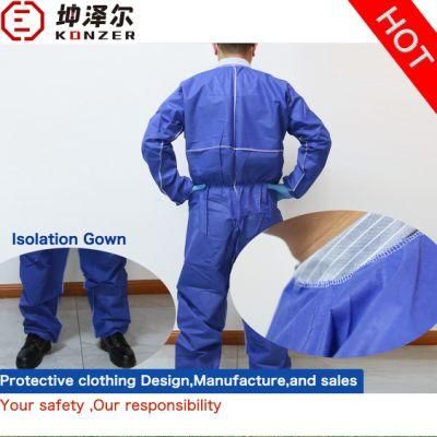 China Spunbond Coated Breathable File CE En14126 Certificated Nonwoven Coverall