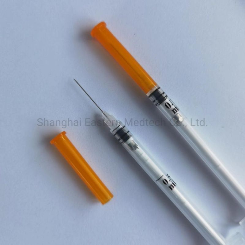 CE&ISO Certificated Disposable Medical Device Self-Destroy Vaccine Syringe with Fixed Needle 0.5ml