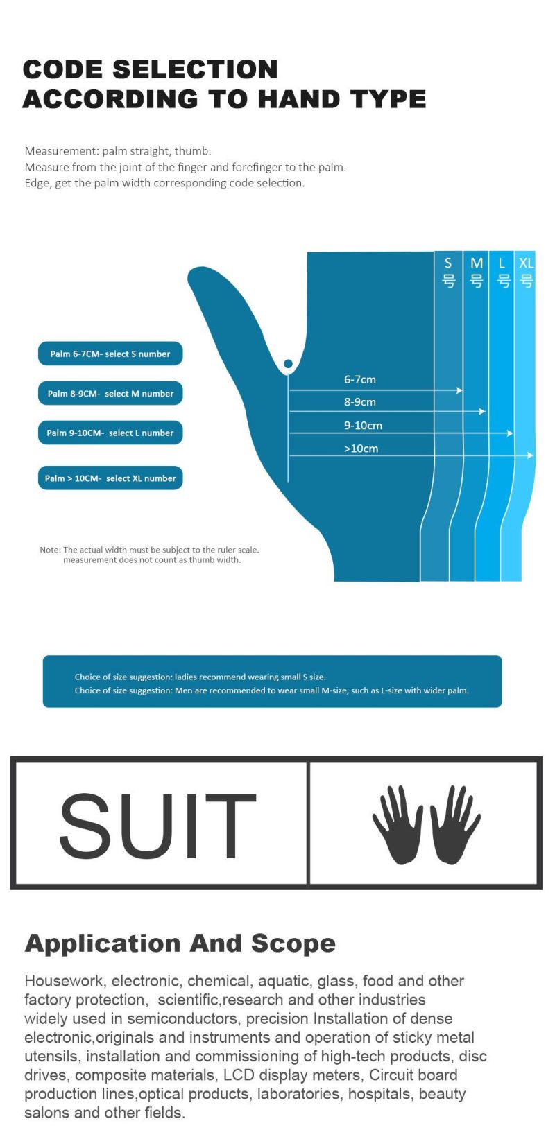 Food Level Disposable Personal Protective Nitrile Gloves