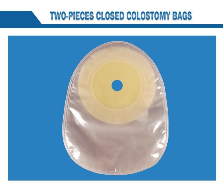 Medical Drainable Two Piece System Ostomy Pouch Colostomy Bag with Hydrocolloid Barrier