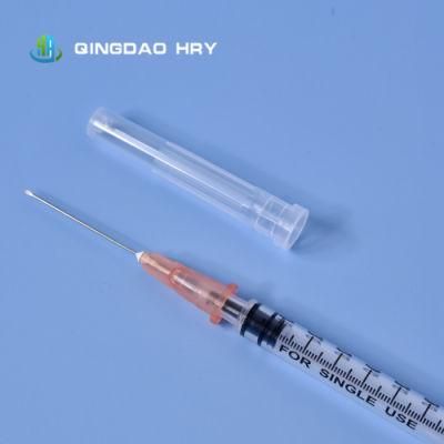 Fast Delivery of 1ml Disposable Syringe Luer Slip with Needle 25g*1 CE FDA ISO 510K