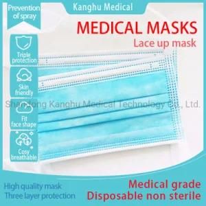 Disposable Medical Lace up Mask/Three Layer Mask/Type Iir/Wholesale Mask/Mask