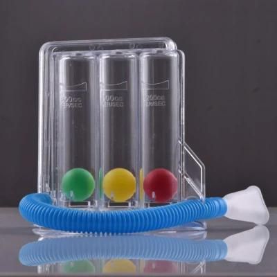 Medical Deep Breathing Trainer Lung Exerciser Incentive Respirometer Three Balls Spirometer