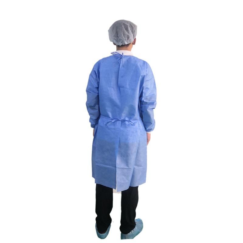 White Disposable Full Body Gown, Coverall Suit Coverall Gown Waterproof Protective Isolation Gown