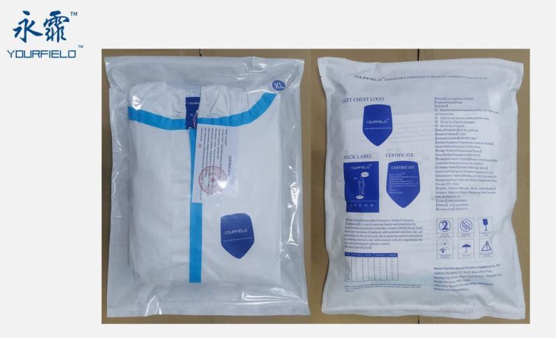 55-65GSM AAMI Level 2 Non-Woven Fabric PPE Film Disposable Surgical Gown