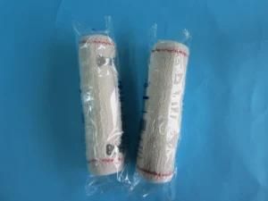Medical Surgical Spandex Unbleached Elastic Crepe Bandage with Red Line