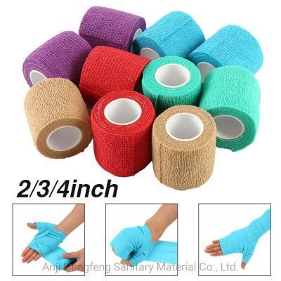 Bulk Wholesale Medical Supply Non Woven Easy Tear Self Adhesive Vet Wrap Elastic Cohesive Bandage
