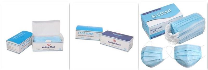50PCS Pack Black PPE Mask Factory 3 Ply Disposable