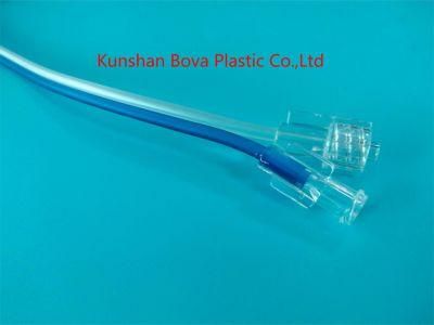 PVC Blue and Transparent Double-Row Medical Catheter