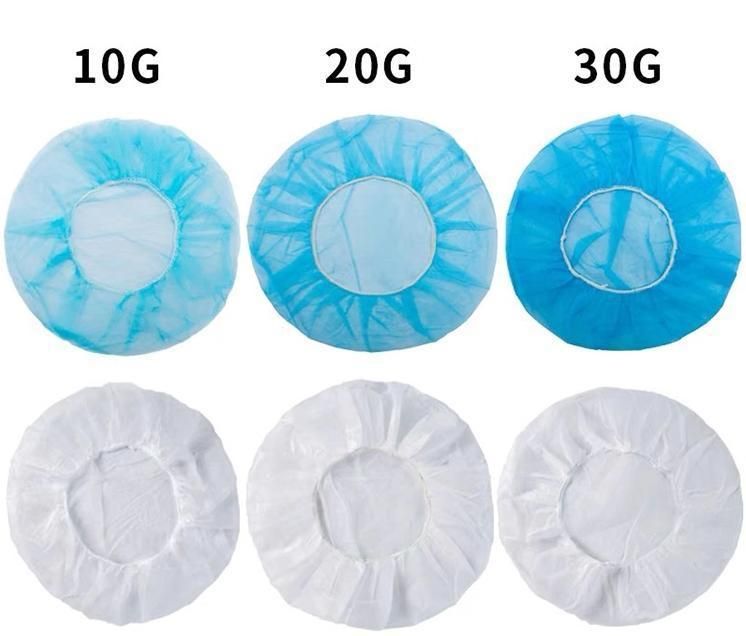 Hot Sales High Quality Customized 10-35GSM Nurses Cap Graduation Cap Disposable Blue PP Bouffant Cap 18-24inch Supplier Disposable Hairnet