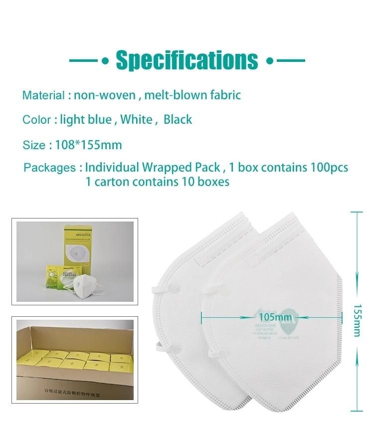 KN95 FFP2 FFP3 Kf94 N95 Face Mask Folding Mask Dust and Pm2.5 Mask Influenza Mask in Stock with Ce Certificate