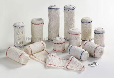 High Quality Red (blue) Thread Elastic Crepe Bandage with CE &ISO