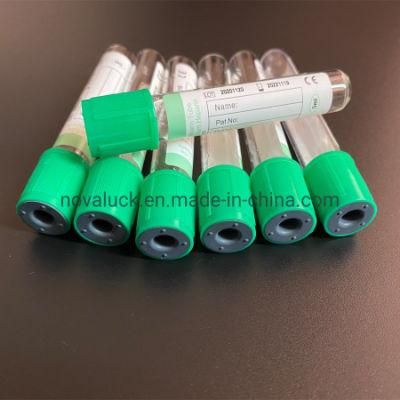 Heparin Lithium Vacuum Blood Collection Tube with Green Top
