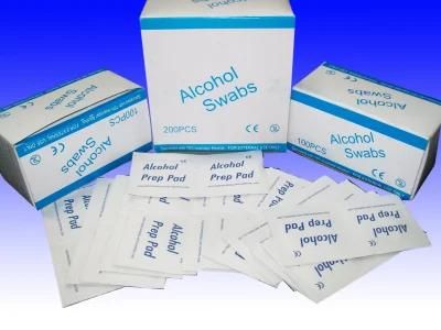 Manufacturer Medical Use Alcohol Swab Alcohol Prep Pad Disposable Non Woven Material Without Heavy Metal Isopropyl Alcohol or Ethylalcohol
