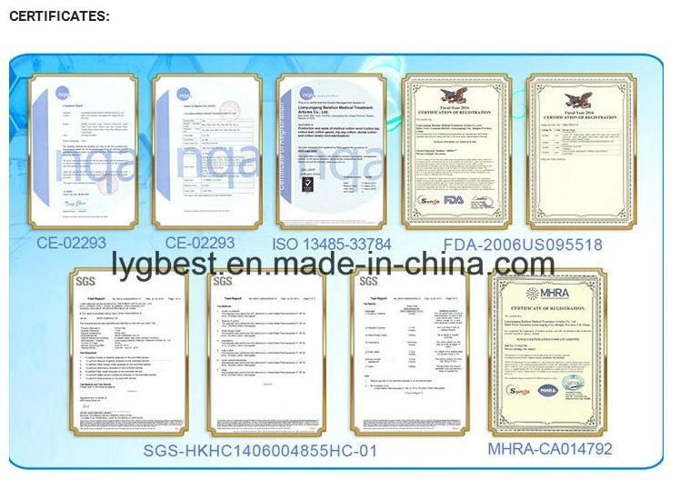 100% Cotton Absorbent Medical Gauze Lap Sponge for Wound Dressings FDA Ce ISO Certificates