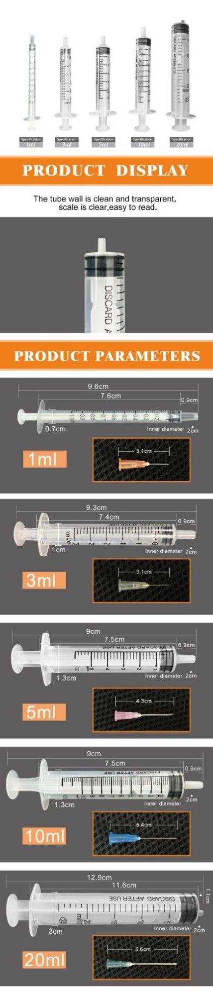 Normal Disposable Syringe with or Without Needle Sterilization with High Quality