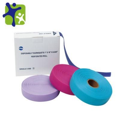 CE FDA TPE Latex Free Roll Disposable Medical Tourniquet in Paper Box