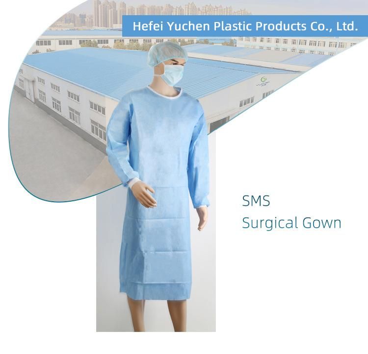 PP Spunbond/SMS/PPE Non Woven Disposable Surgical Gown