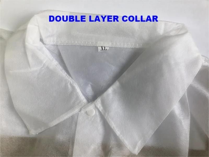 Factory Supplier Non Woven PP Coated PE Film Waterproof Lab Coat