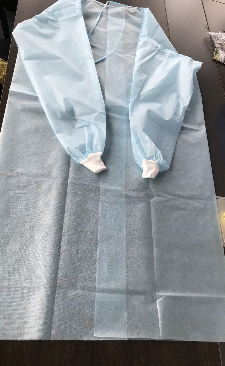 Medical Waterproof Nonwoven Disposable Protective Isolation Surgical Gown for Doctor