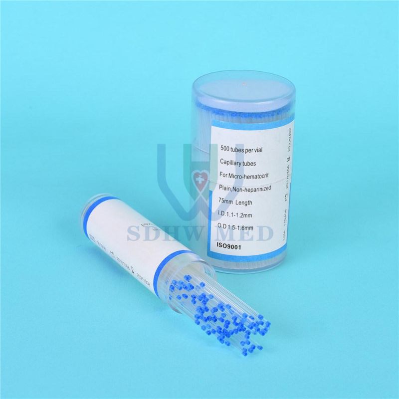 3ml, 5ml Red Blue Capillary Tubes Vacuum Plain Blood Collection Test Tube