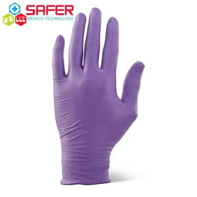 Violet Disposable Nitrile Gloves with Powder Free Non Sterile