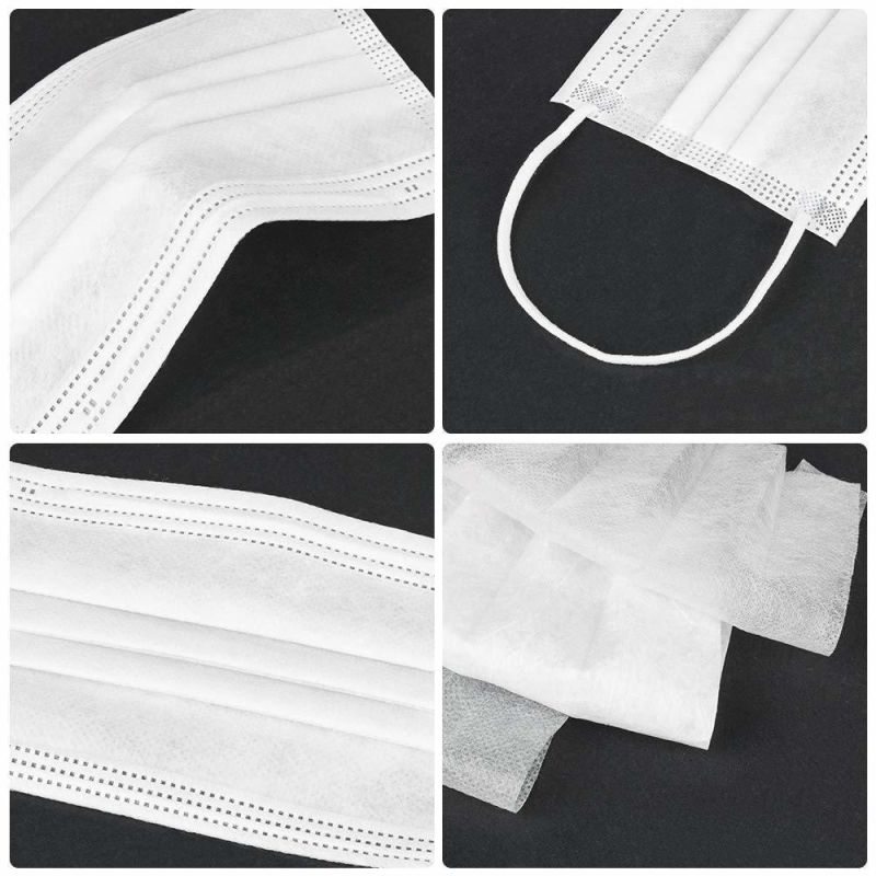 Disposable Procedure Mask Pleated Earloop White Nonwoven