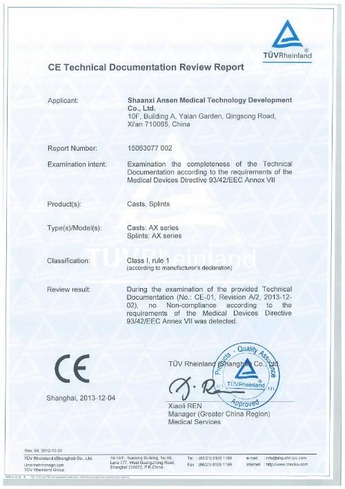 Hospital Use Orthopedic Fiberglass Casting Tape with Ce FDA Certificate