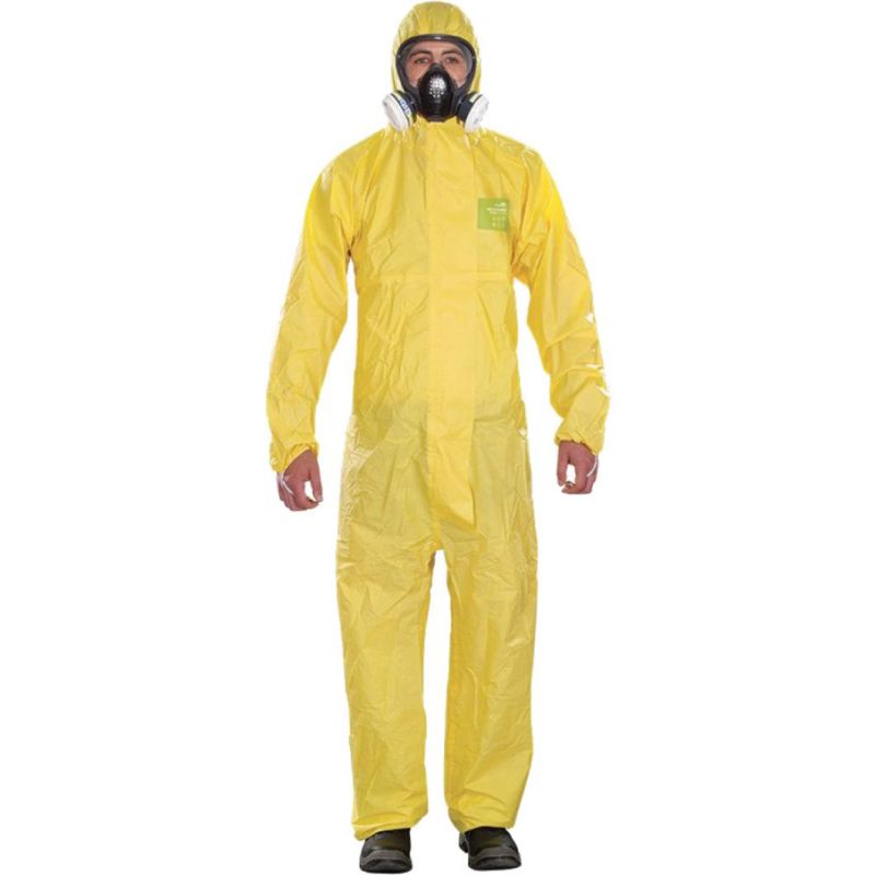 Disposable Standard Weight White Polypropylene Coveralls with Hood