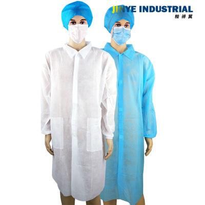 Nonwoven Disposable Lab Coat White Laboratory Isolation Gowns