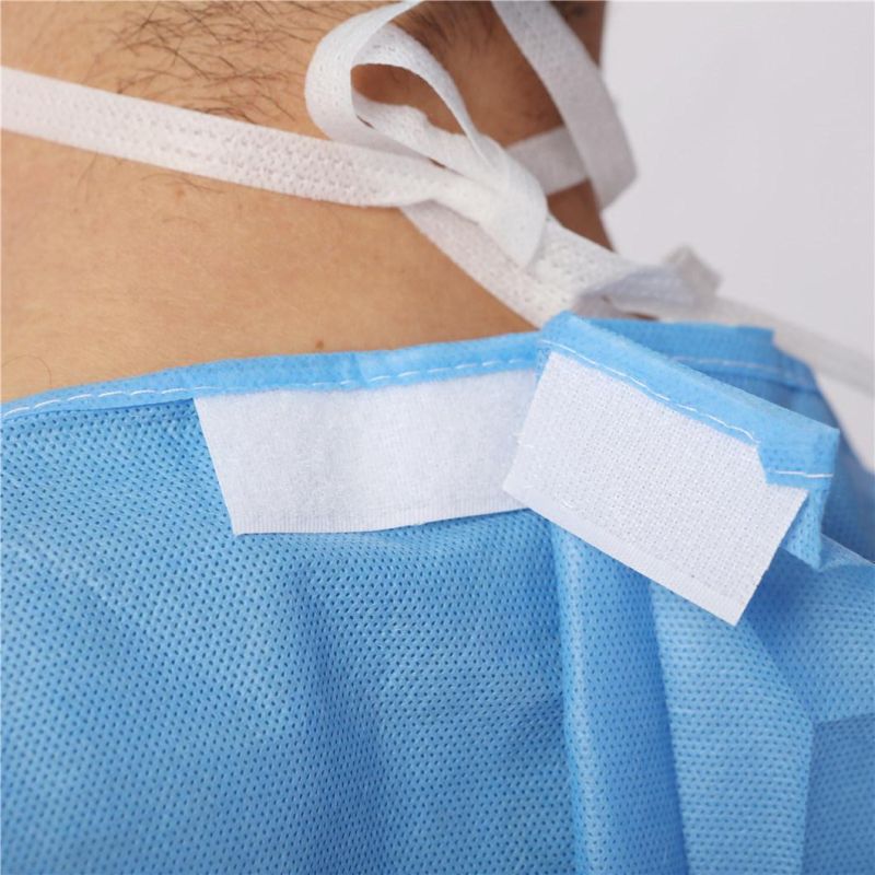 High Quality Disposable Blue Isolation Gown Disposable Patient Gown Manufacturer