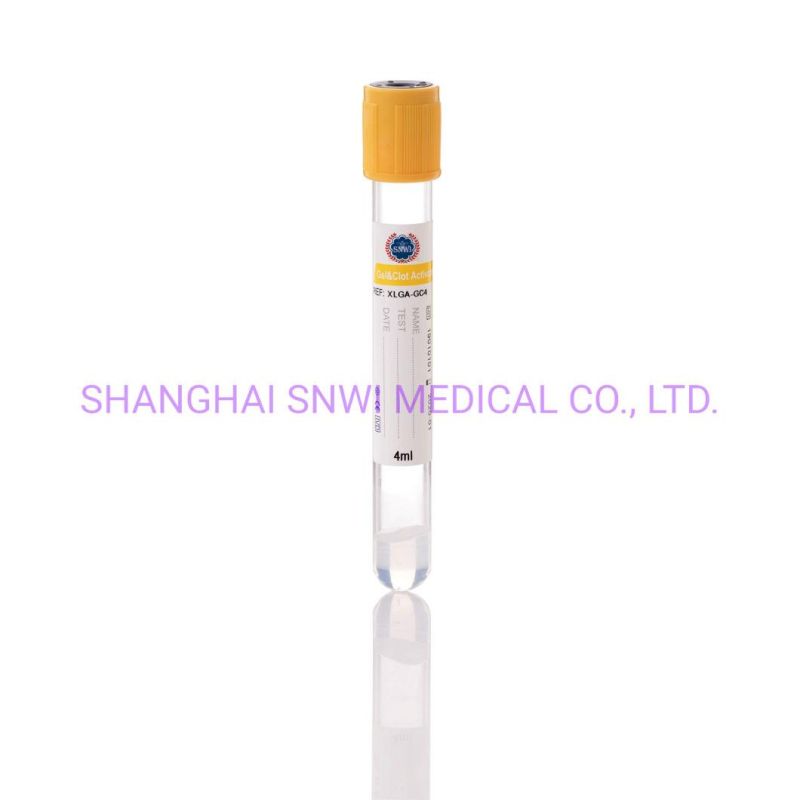 Medical Disposable Yellow Cap Top Separate Gel Clot Activator Sampling Test Transport Vacuum Blood Collection Tube