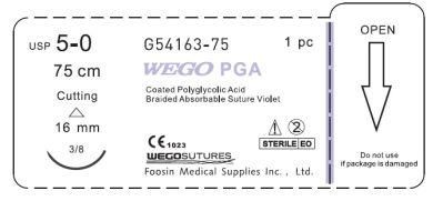 Surgical Sutures of Violet or Undyed PGA