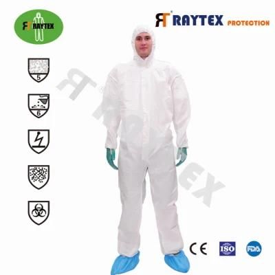 Hospital Protective Medical Mircroporous Anti-Virus Working Disposable Type 5/6 Coverall