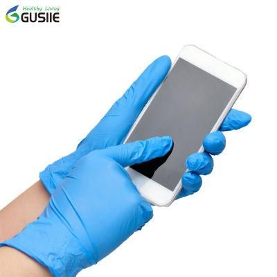 Gusiie Blue Nitrile Medical Examination Large Gloves