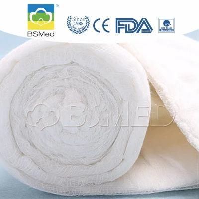 Soft and White Surgical Absorbent Cotton Roll with Gauze for Hospital Use