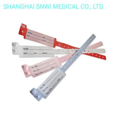 Security Plastic Medical Hospital Identity Vinyl PVC ID Wristband Bracelet Plastic Hand Band