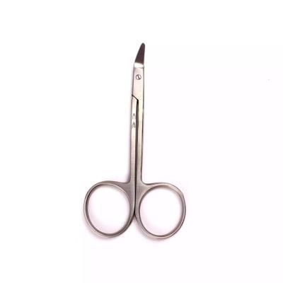 Iris Scissors Angled on Flat Stainless Steel Surgical Instrument