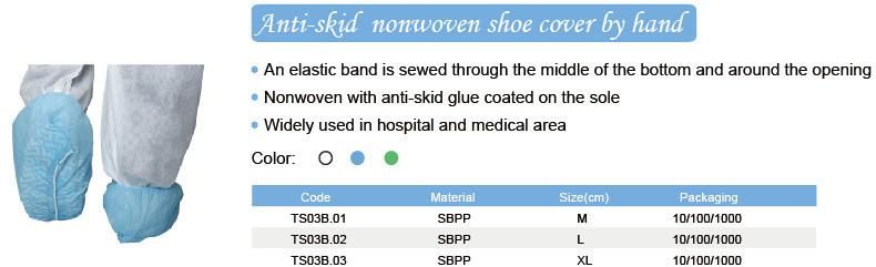 Medical Supplies Non-Woven Anti Skid Shoe Cover for Hospital/Lab/Cleanroom